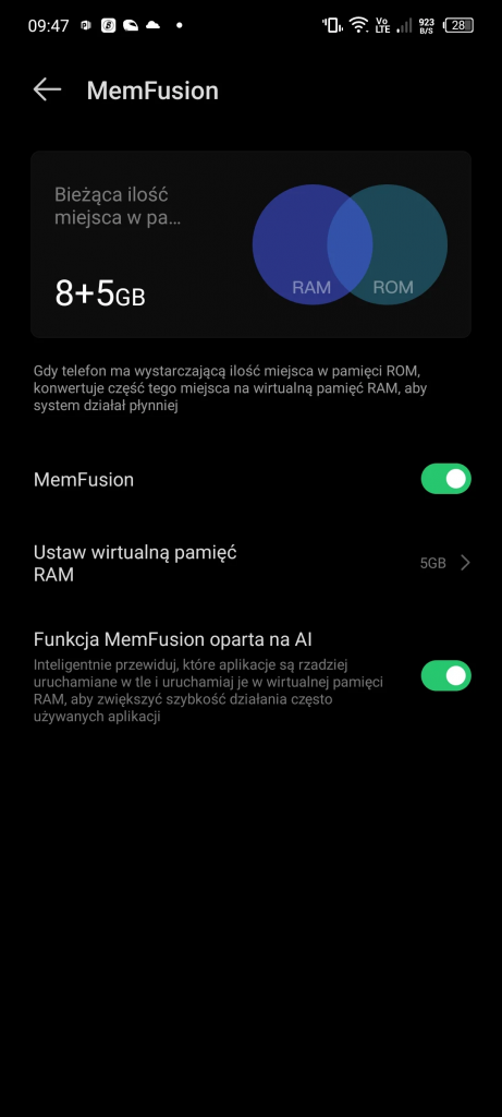 MemFusion smartfona Infinix Zero Ultra