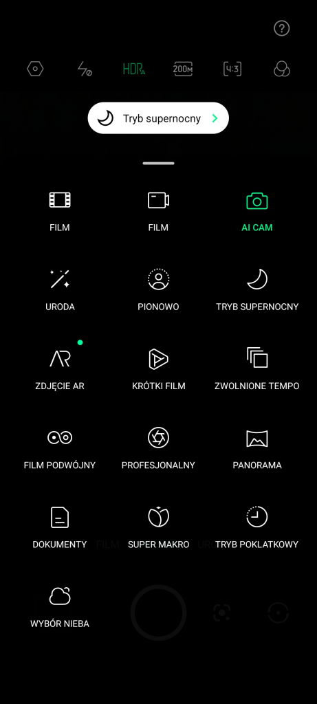 Tryby apalatu smartfona Infinix Zero Ultra